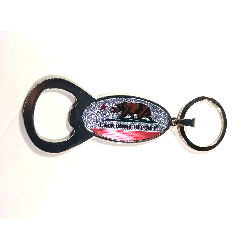 California Republic Bear Metal Keychain Bottle Opener